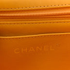 Lambskin Quilted Mini Top Handle Rectangular Flap Yellow