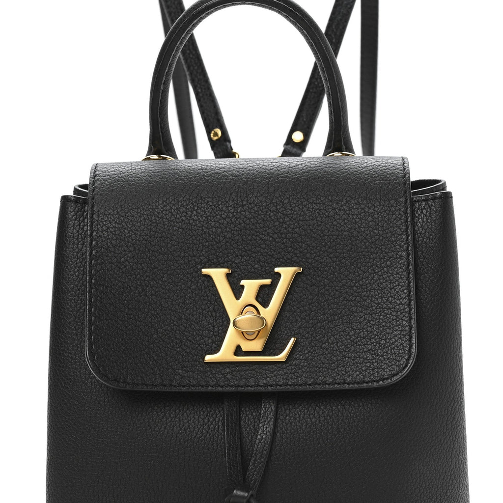 Calfskin Lockme Mini Backpack Black