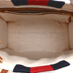 Canvas Calfskin Web Small Interlocking G Tote Bag Red Blue