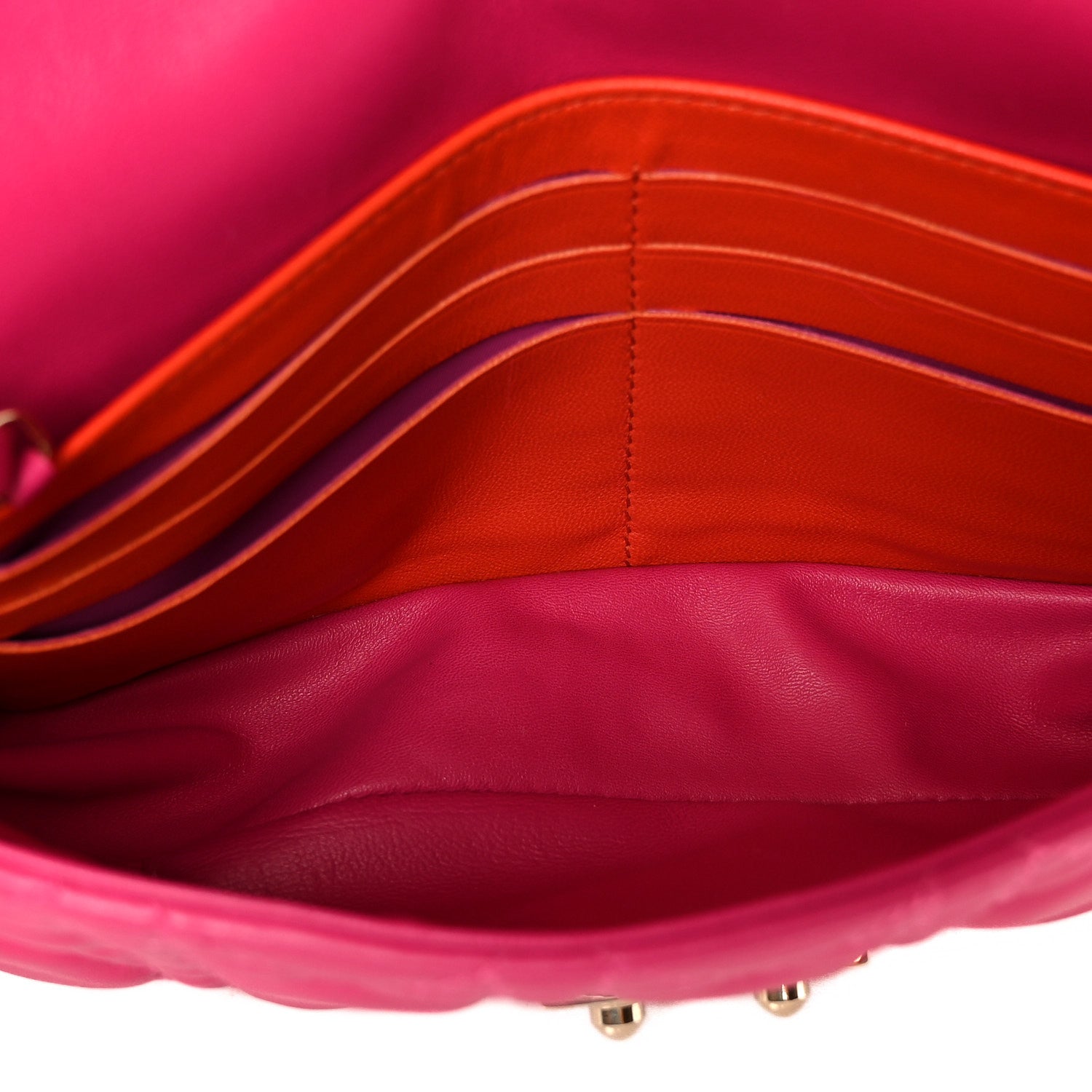 Lambskin Cannage Miss Dior Promenade Pouch Fuchsia