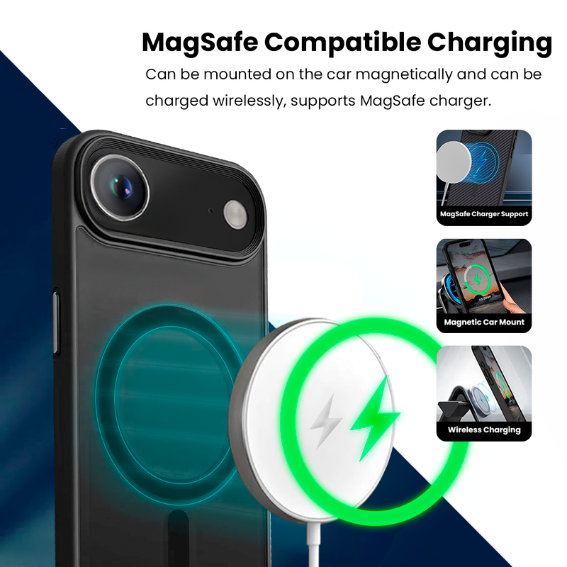 Entronix Bundle Compatible with iPhone 17 Air - [Magnetic] Translucent Matte Case & 2 Clear Screen Protectors