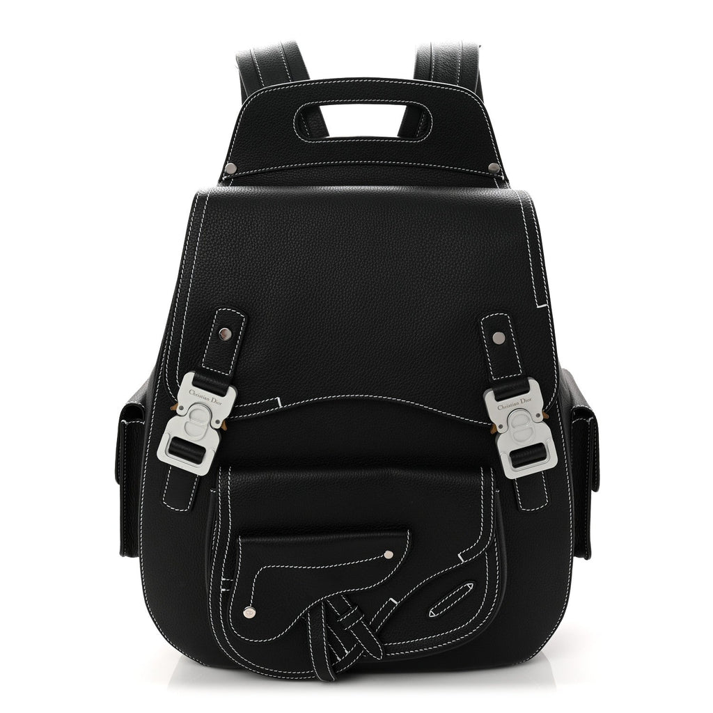 Grained Calfskin Maxi Gallop Backpack Black
