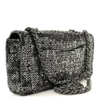 Sequin East West Flap Dark Silver