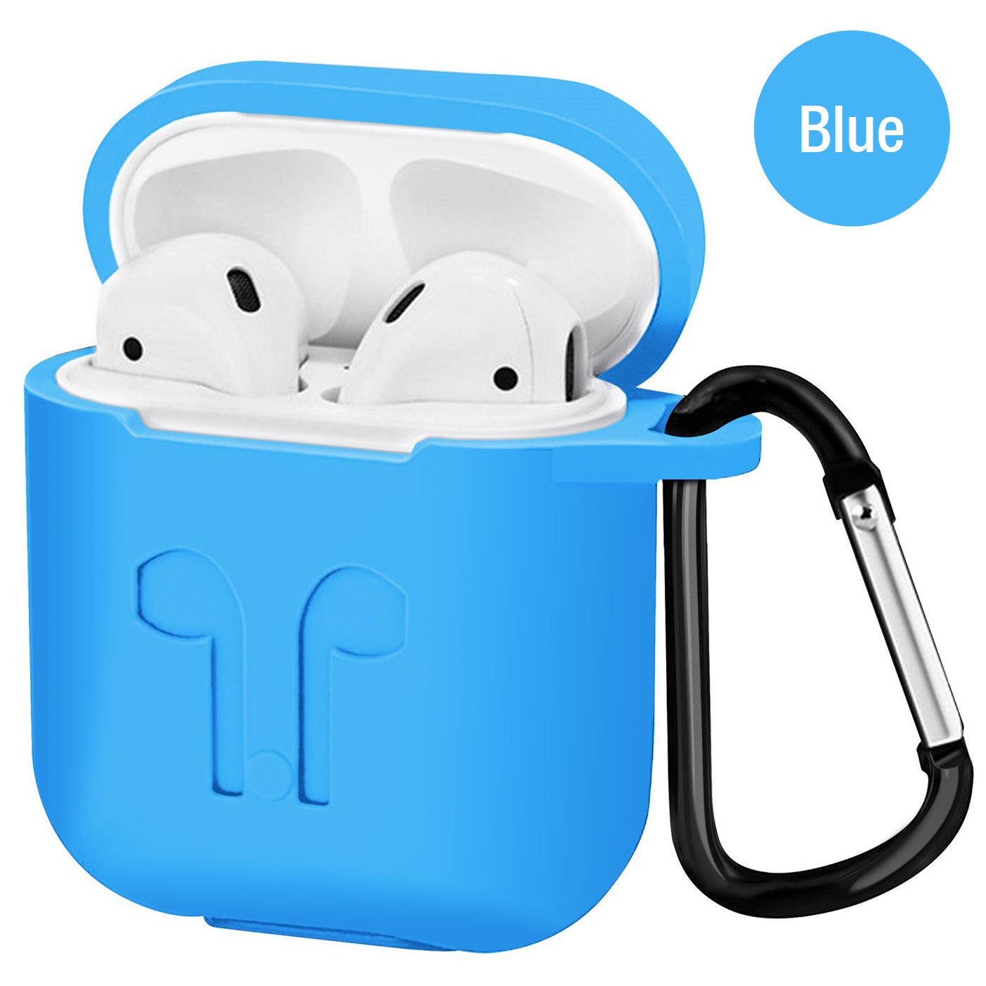 Airpod 2019 Protective Case, Precision Size, 3mm Skin, 360 Protection, Metal Keychain Hook