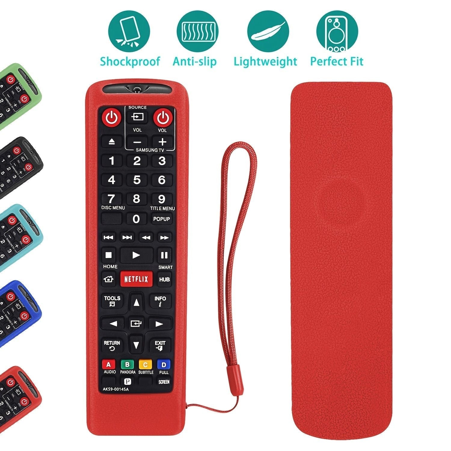 Silicone Protective Case Sleeve For Samsung LCD LED HDTV 3D Smart TV Remote; Samsung BN59-01199F BN59-01301A Remote Holder Skin; Shockproof Samsung Remote Bumper Back Covers