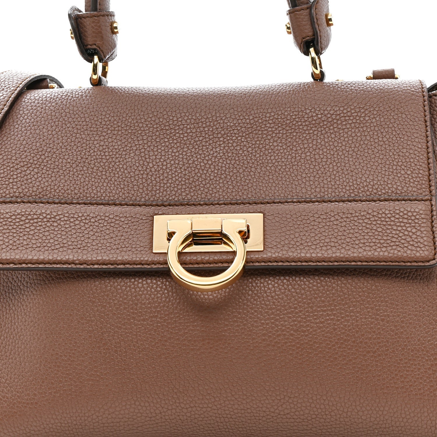 Grained Calfskin Sofia Satchel Moka
