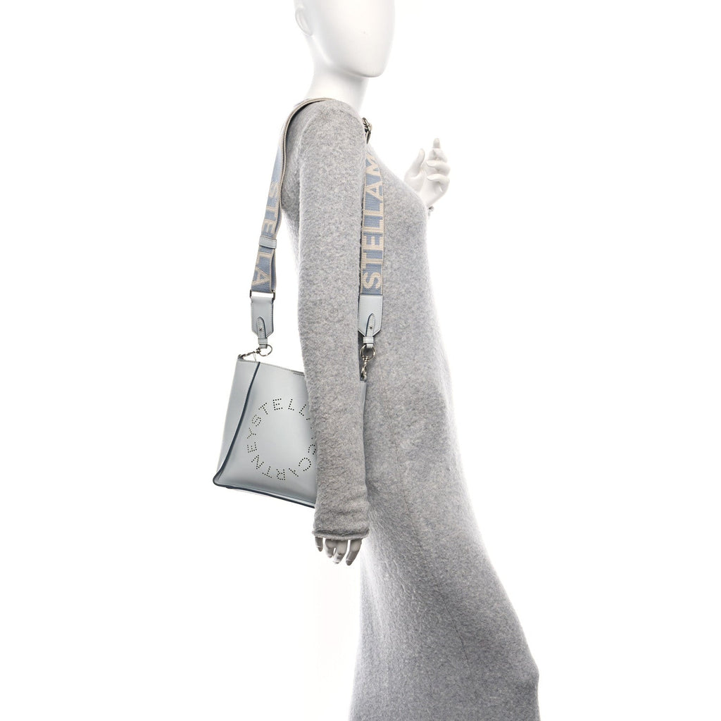 Eco Alter Nappa Perforated Logo Mini Crossbody Light Blue