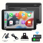 10-Inch Touchscreen Car Audio Receiver with CarPlay and Android Auto Support, Portable Wireless Display