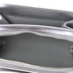 Metallic Lambskin Like A Wallet Flap Silvery Black