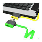 Reiko Micro Usb Piggyback Flat Liberator Usb Cable 3.2Ft In Yellow