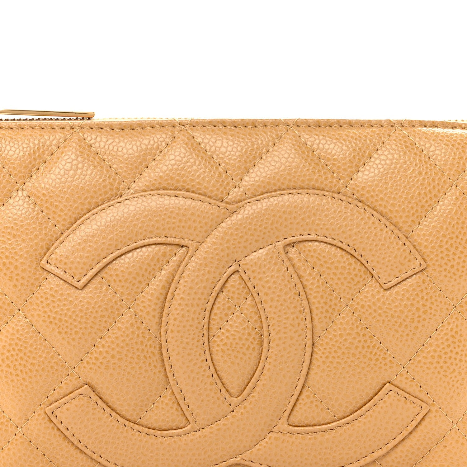 Caviar Quilted Timeless CC Shoulder Bag Beige