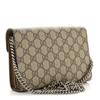GG Supreme Monogram Mini Dionysus Chain Wallet Beige Taupe