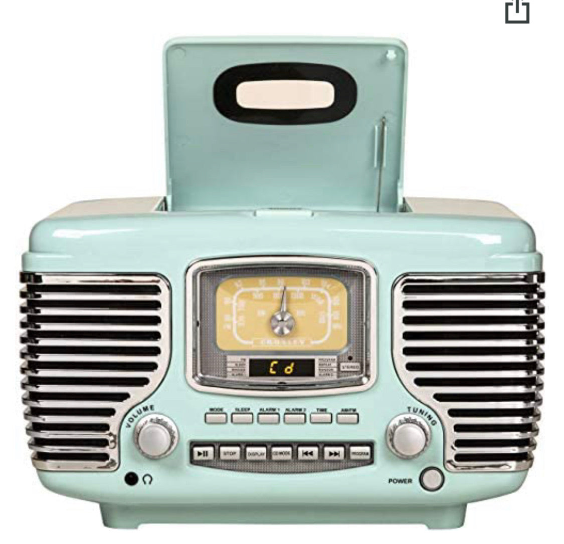 Crosley Corsair Tabletop Am/fm Bluetooth Radio, Cd Player, Dual Alarm Clock