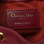Lambskin Cannage Miss Dior Bucket Bag Cherry Red