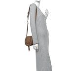 Calfskin Mini Marcie Round Crossbody Bag Nut