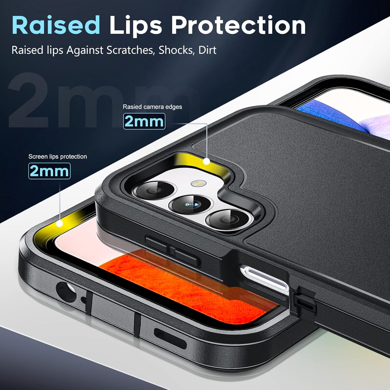 Entronix Bundle Compatible with Galaxy S24 Plus - Heavy Duty Case & 2 Clear Screen Protectors