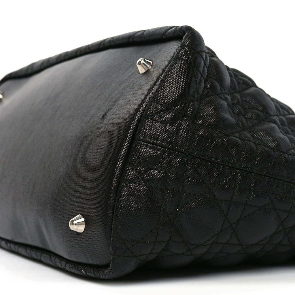 Coated Canvas Cannage Small Panarea Tote Black