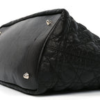 Coated Canvas Cannage Small Panarea Tote Black