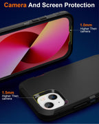 Entronix Bundle Compatible with iPhone 13 - Heavy Duty Case & 2 Clear Screen Protectors