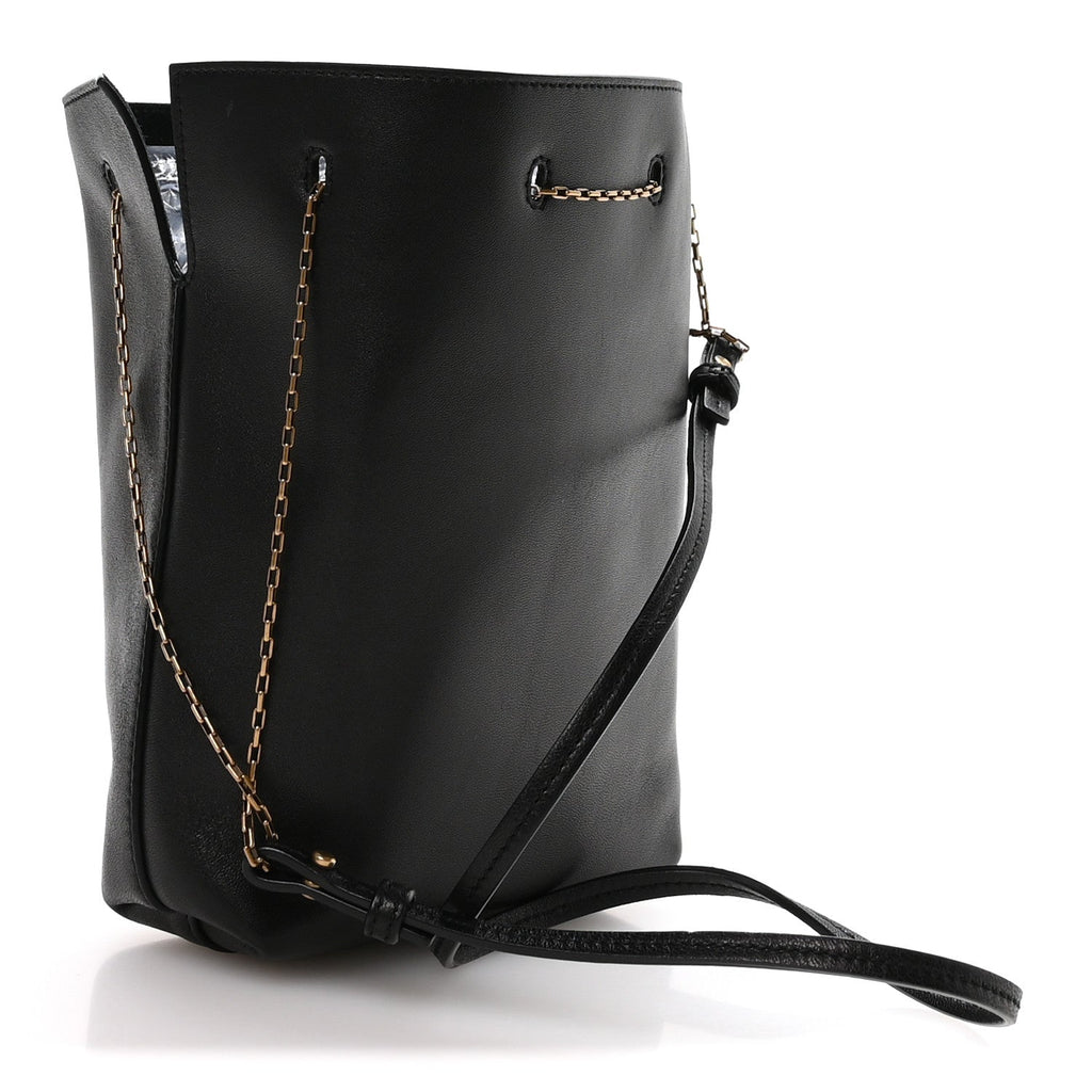 Lambskin Pochon Shoulder Bag Black