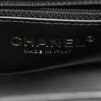 Shiny Aged Calfskin Quilted Nano Kelly Shopper Black