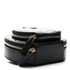 Caviar Quilted Round Coco Clutch With Chain Black
