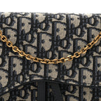 Oblique Saddle Chain Pouch Blue