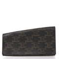 Triomphe Canvas Asymmetric Clutch Tan