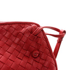 Nappa Intrecciato Nodini Crossbody Messenger Red