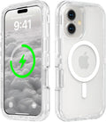 Entronix [Magnetic] Case Compatible with iPhone 16 - [Clear] Triple-Layer Heavy Duty Protection
