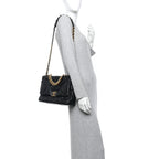 Lambskin Quilted Large Chanel 19 Flap Black
