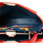 Vitello Morgan Snakeskin Crocodile Monster Eyes Medium Peekaboo Iconic Satchel Papavero Multicolor