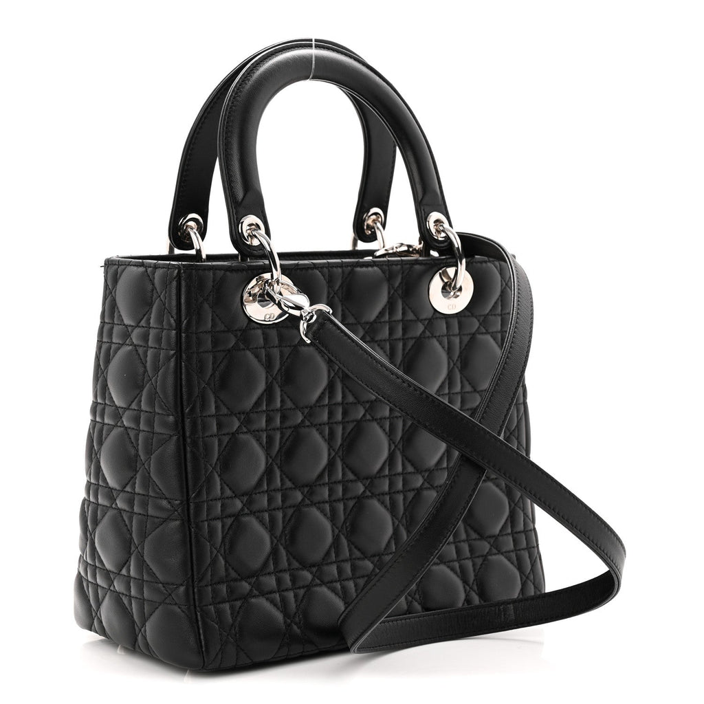 Lambskin Cannage Medium Lady Dior Black