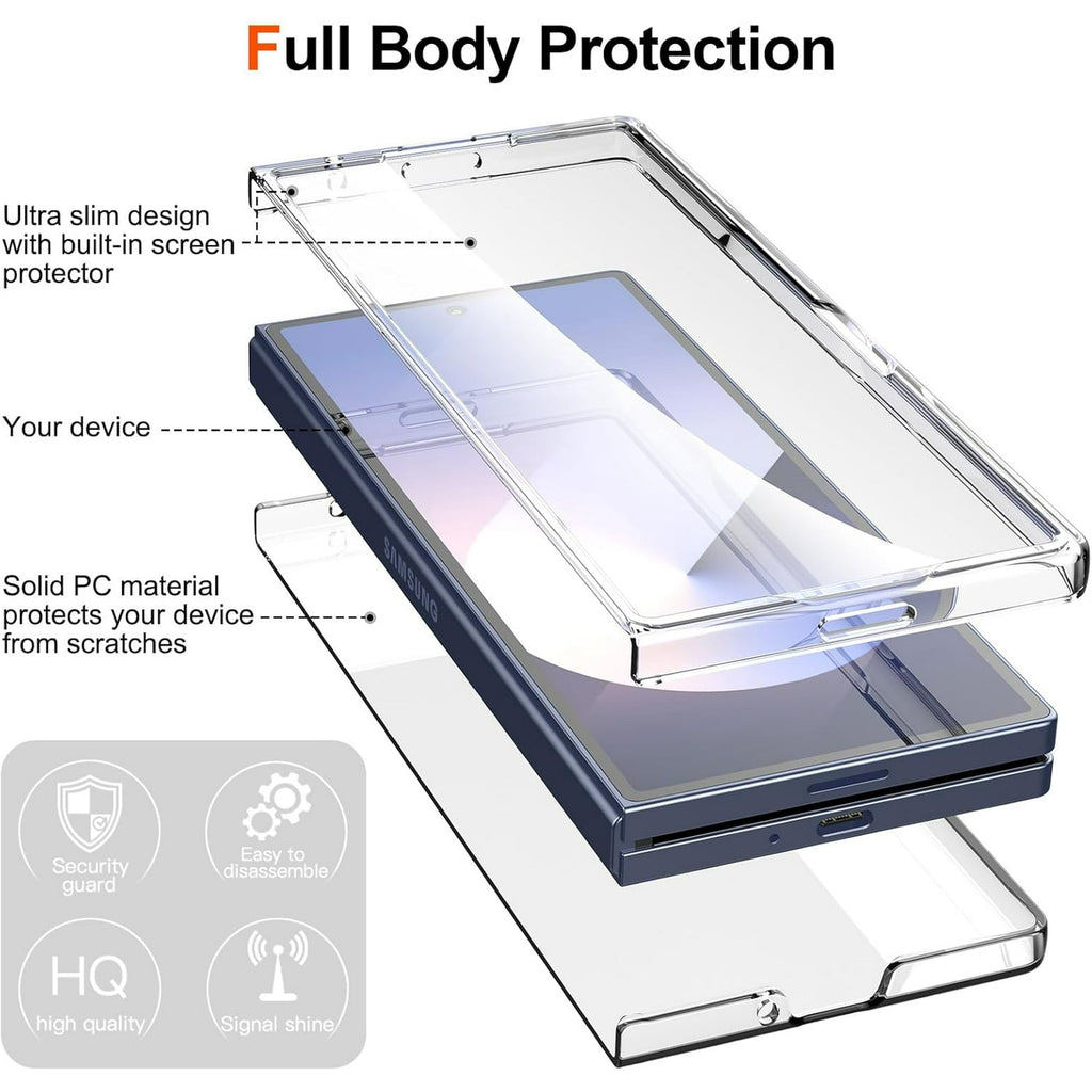Entronix [Magnetic] Case Compatible with Galaxy Z Fold 6 - [Hard Back] Slim Clear