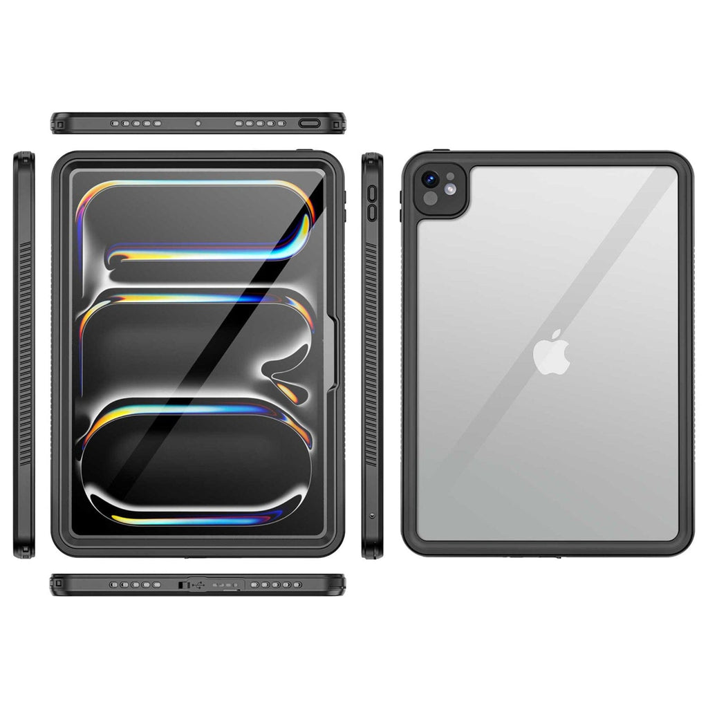 SAHARA - Oasis Series Water-Resistant Case for Apple iPad Pro (M4) 13" 2024 - Clear/Black