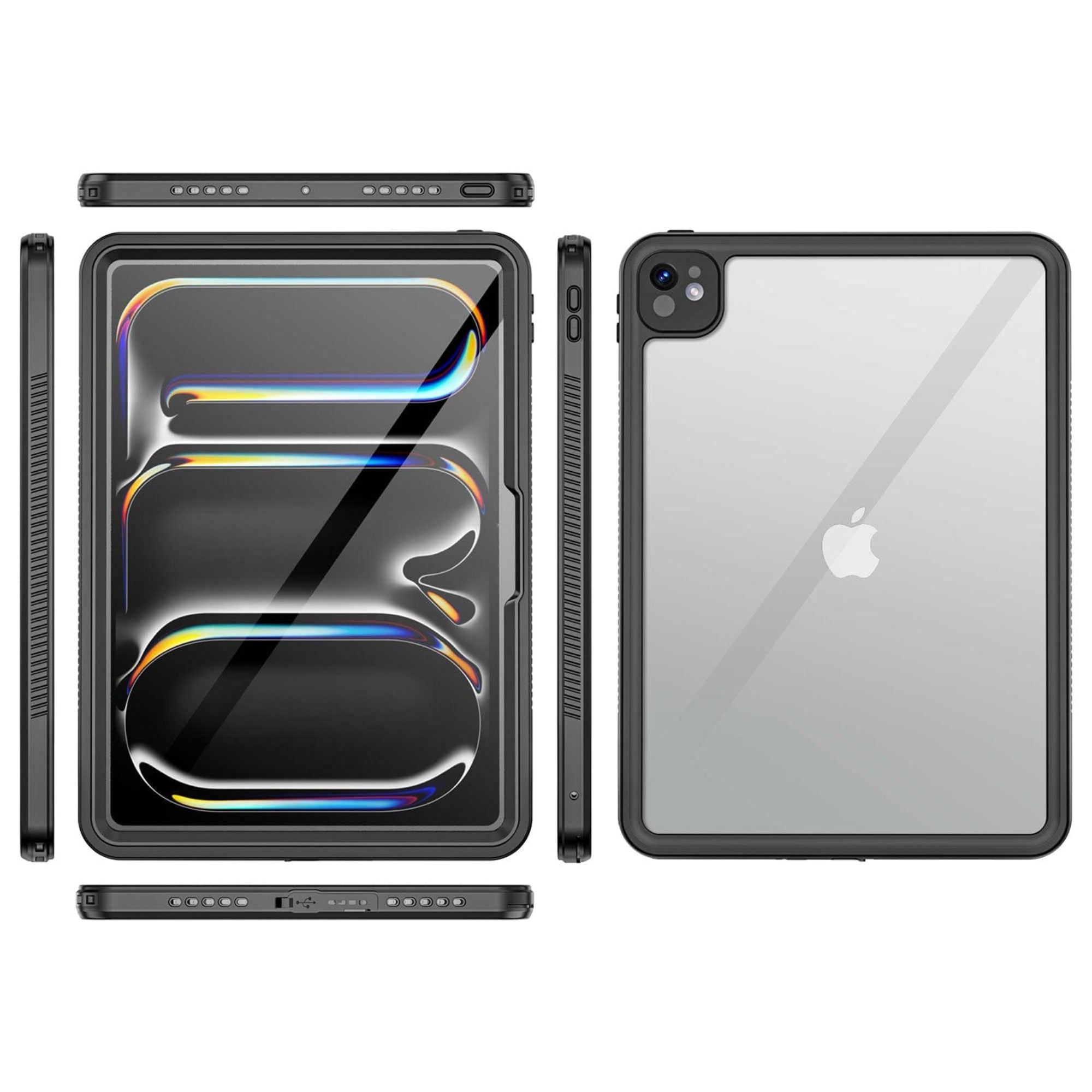 SAHARA - Oasis Series Water-Resistant Case for Apple iPad Pro (M4) 13" 2024 - Clear/Black