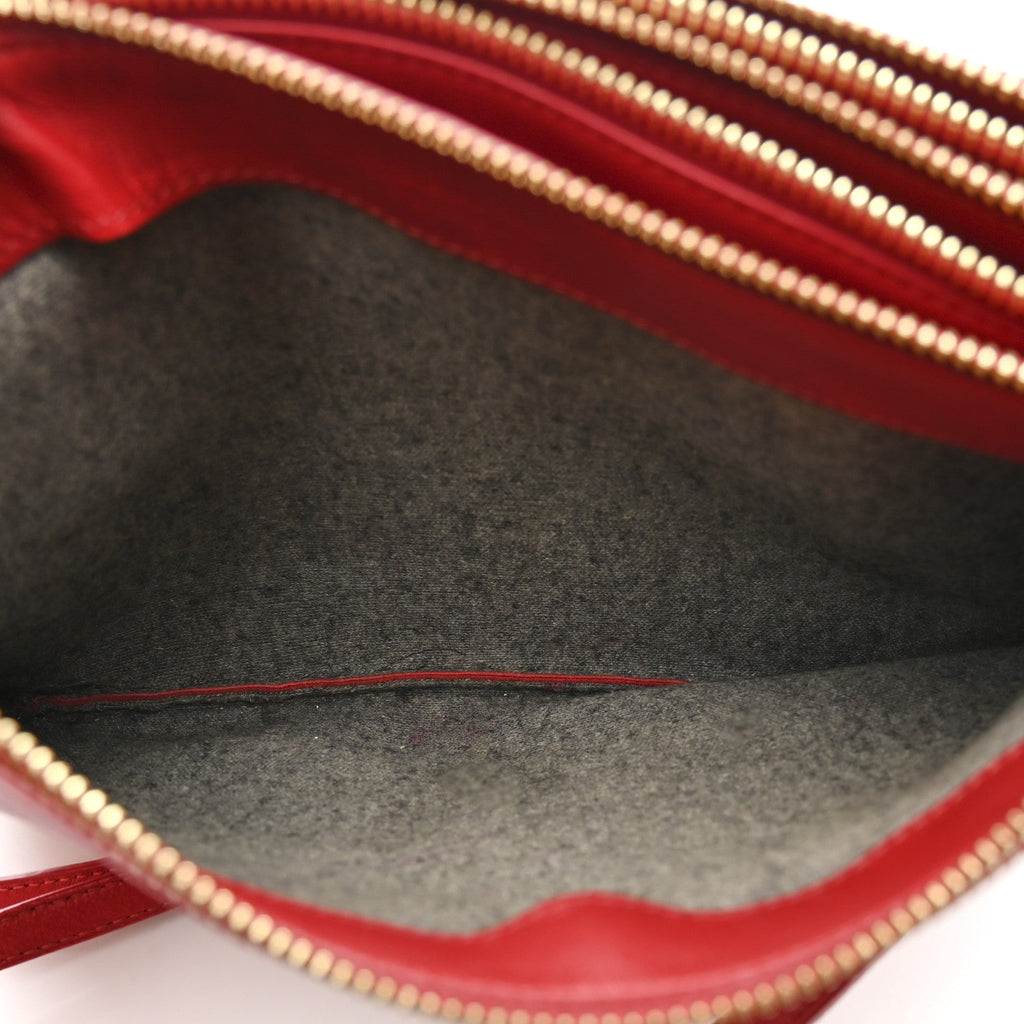 Lambskin Large Trio Crossbody Bag Red