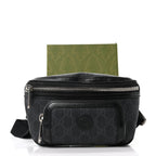 GG Supreme Monogram Textured Calfskin Retro Interlocking G Belt Bag Black