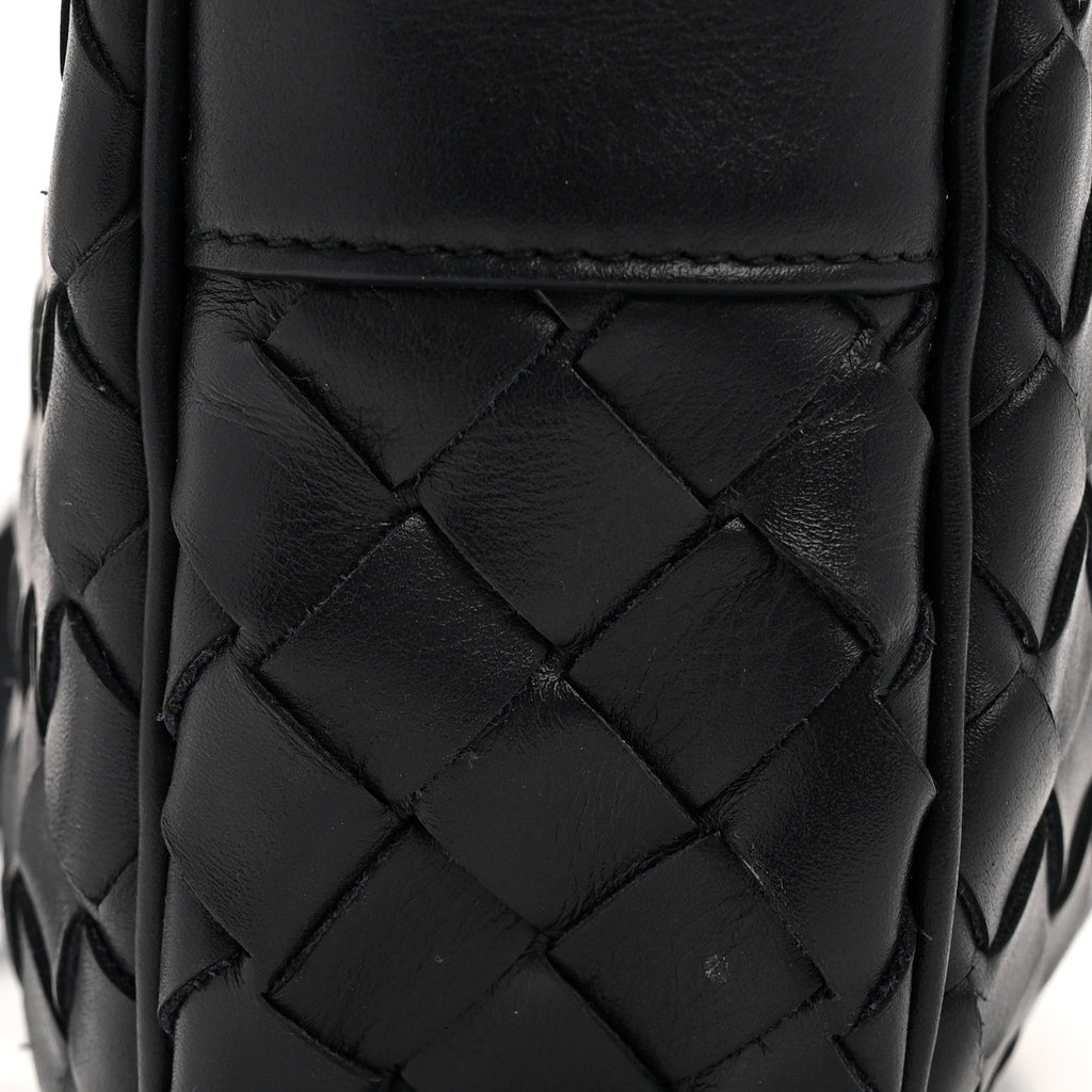 Calfskin Intrecciato Small Camera Bag Navy