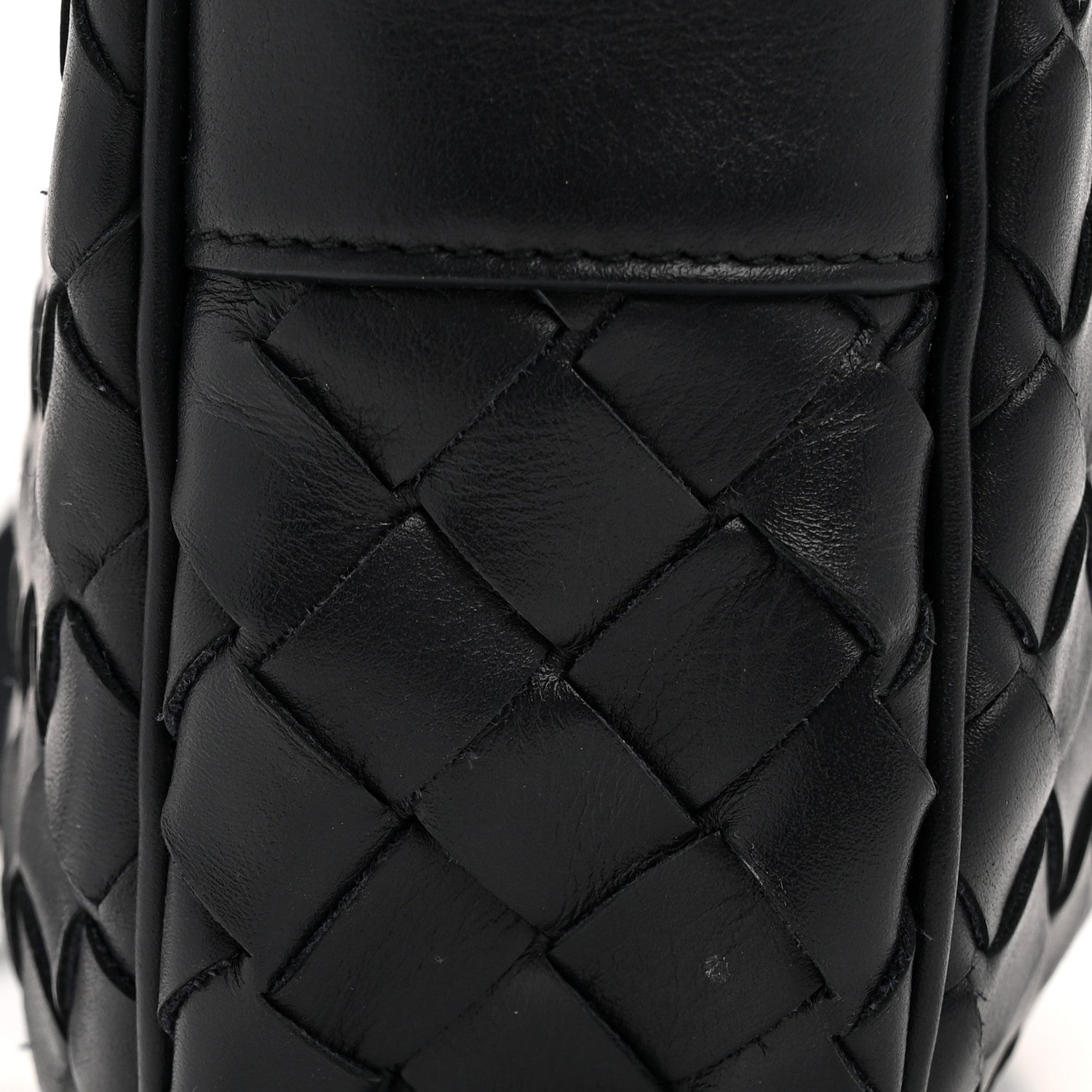 Calfskin Intrecciato Small Camera Bag Navy