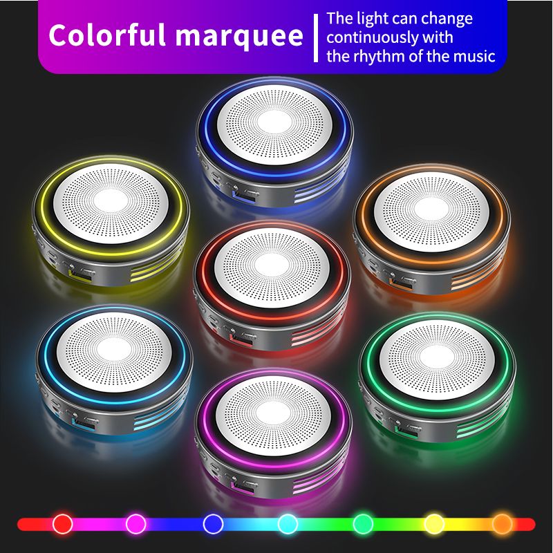 Bluetooth Speaker Hifi Surround Sound Multifunctional Metal Steel Mesh Colorful Q2