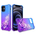 Shiny Flowing Glitter Liquid Bumper Case For Apple Iphone 12 Mini In Blue