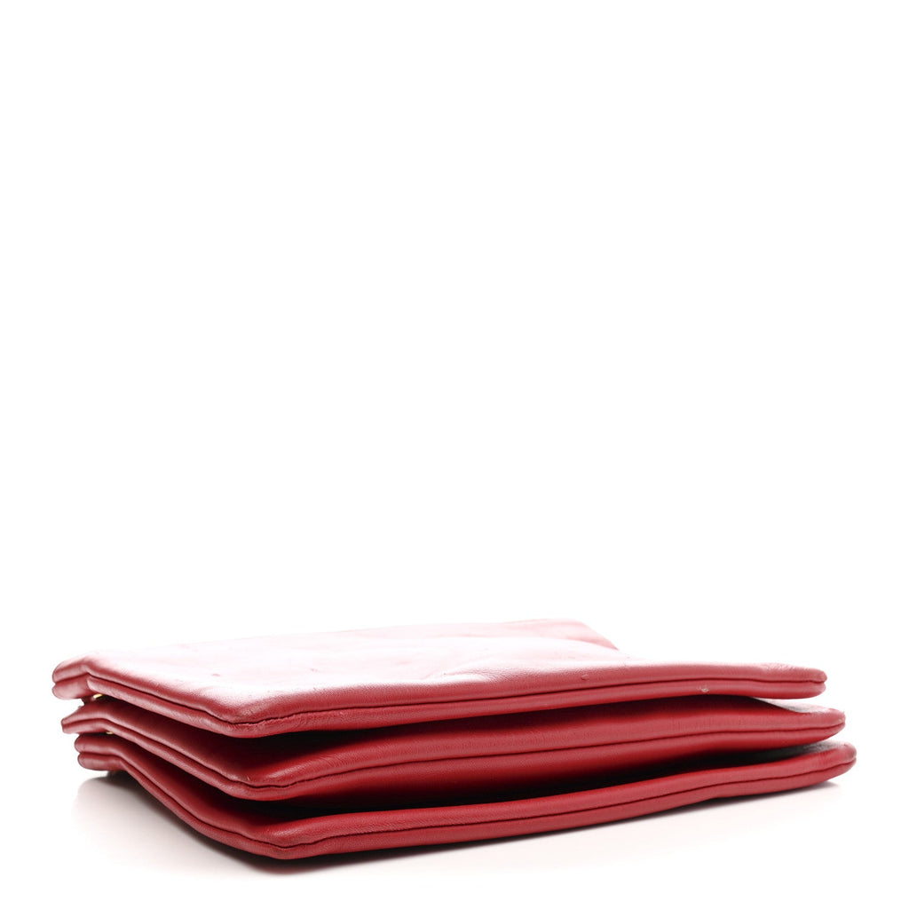 Lambskin Large Trio Crossbody Bag Red