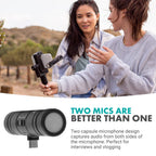 Movo DoubleMic-UC Dual Capsule Mic for iPhone 15 +