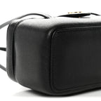 Shiny Caviar Preppy Coco Long Vanity With Strap Black