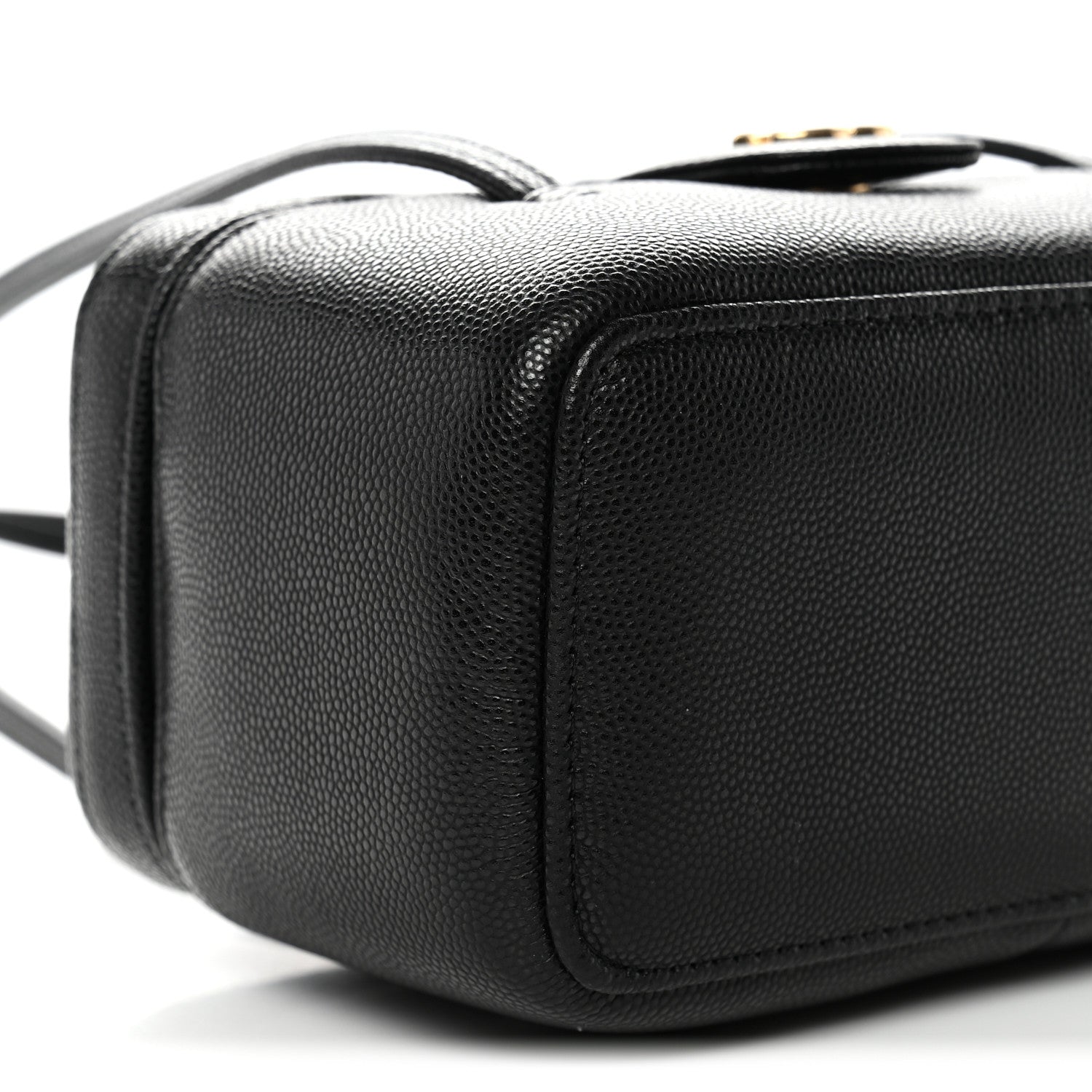 Shiny Caviar Preppy Coco Long Vanity With Strap Black