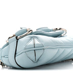 Nappa Vertical Matelasse Small Maxi Horsebit Chain Shoulder Bag Crystal Snow