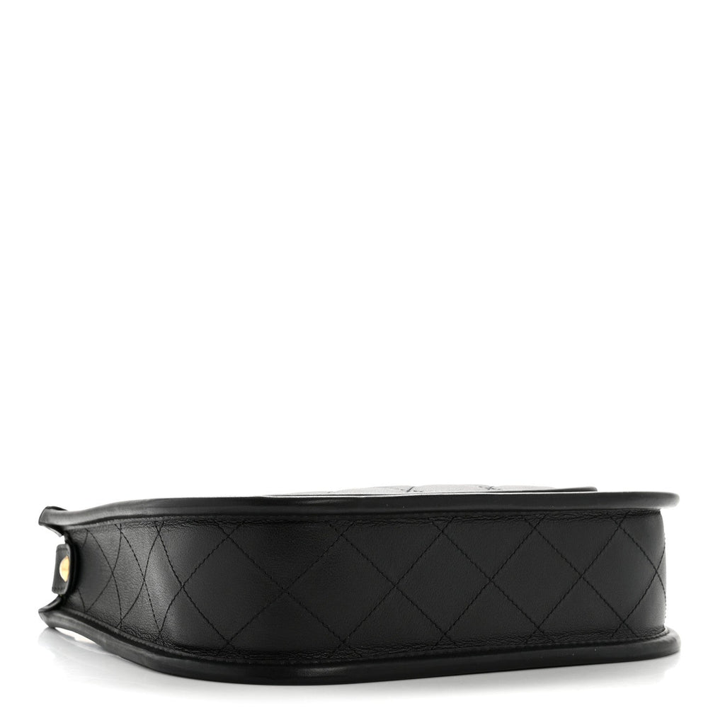 Calfskin Quilted Hobo Black