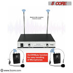 2 Channel Wireless Microphones w 2 Headset Portable Mini Mic Headset Microfono Inalambricos with Receiver - WM 301 HH