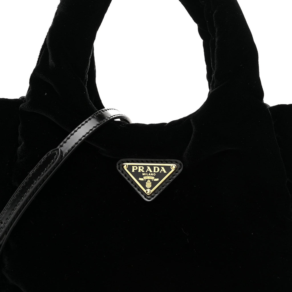 Padded Velvet Mini Bag Black
